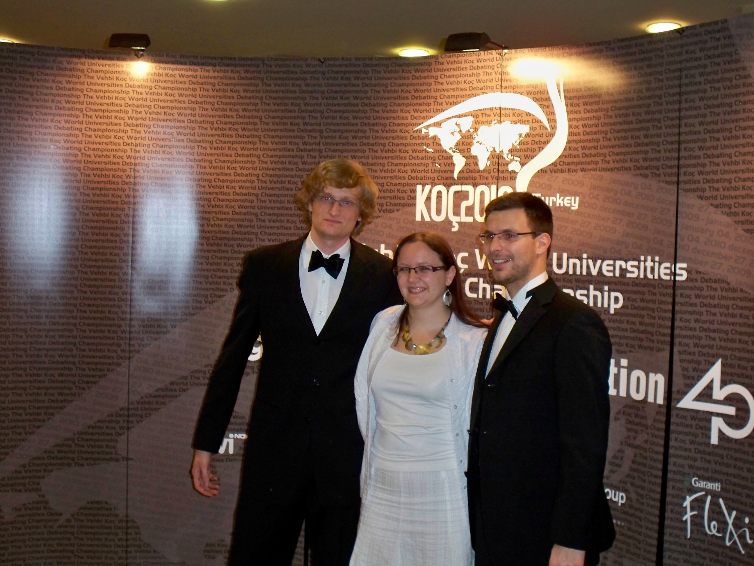 Koç Worlds 2010 - Team Austria: Leonhard Weese, Sabine Reinalter, Lukas Grill (left to right)
