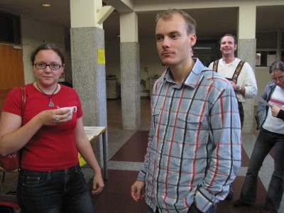 Salzburger Freundschaftsturnier 2006 - Sabine Rainalter, Matthias Moser während Pause Salzburger Freundschaftsturnier 2006 Sabine Rainalter, Matthias Moser während Pause
