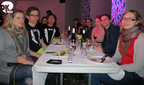 The full DKWien contingent at the salmon dinner at SSE