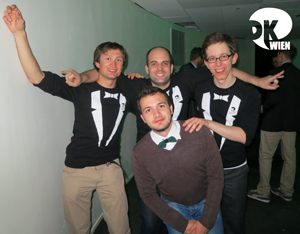 Stefan, Christoph, Andreas and Calin (BBU) partying at the break night